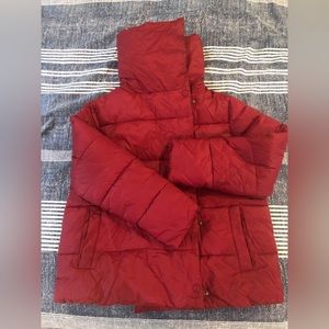 Banana Republic red ( Dark raspberry Color) cropped puffer